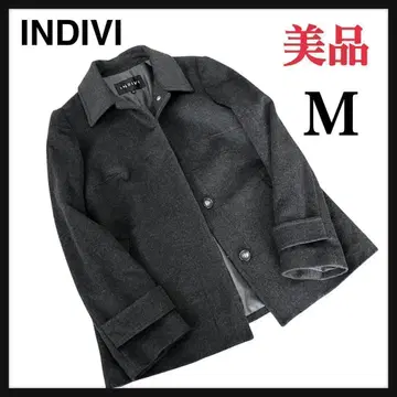 컨디션 최상 INDIVI 스탠드 카라 숏코트 38