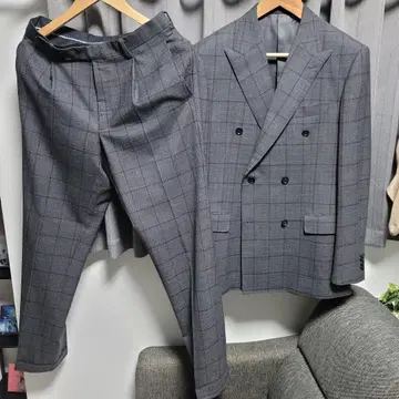 아오야마 양복 스타일리시 더블 수트 윈도페인 A7