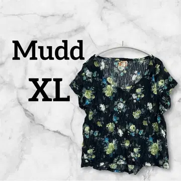 Mudd [ XL ] 꽃무늬 반팔 레이스 상의