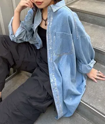 PAGEBOY 데님 루즈 셔츠