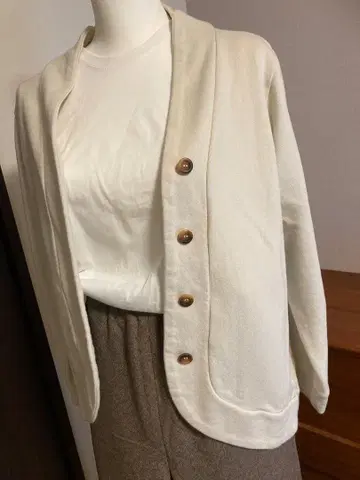 pasapas 아이보리 코튼 가디건