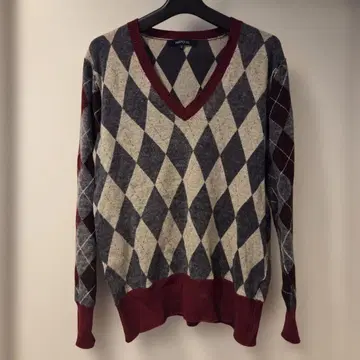 ABAHOUSE 아바하우스 사이즈 3 L 아가일 니트 스웨터 구제 의류