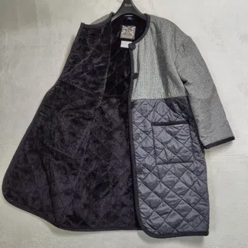미사용에 가까운 라벤햄 퀼팅 코트 절개 하운드투스 체크 속기모 M
