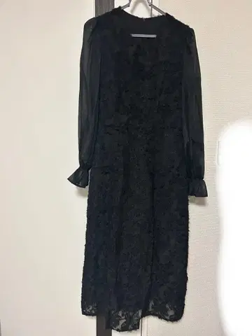 JUNOAH 시어 슬리브 A 라인 원피스