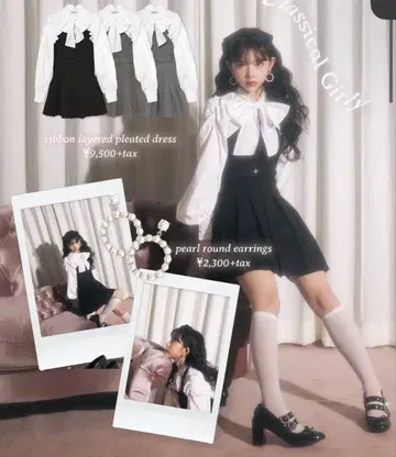 bubbles 리본 레이어드 원피스