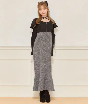 apres jour 긴팔 플레어 머메이드 원피스