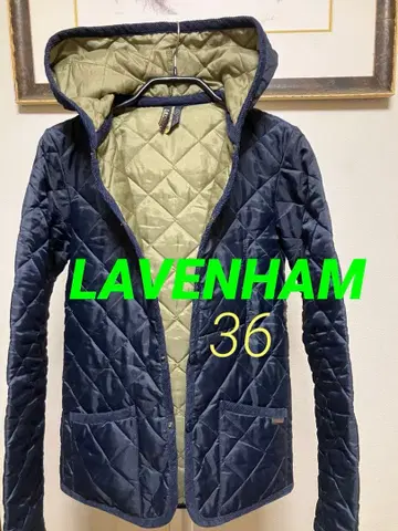 라벤햄 LAVENHAM 퀼팅 자켓 네이비 후드 영국제