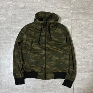 Y2K 시크 스타일 갸루 남자 헤이세이 짧은 카모플라주 지퍼 후드티