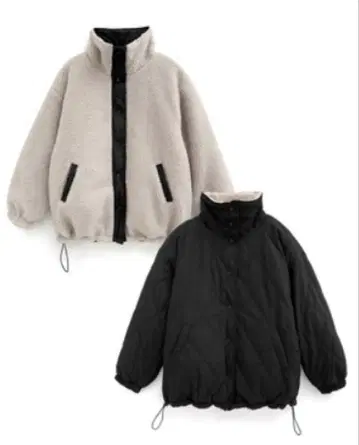 리버서블 스탠드 카라 코트 GRL