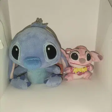릴로 & 스티치 엔젤 봉제 인형 파우치 2개 세트