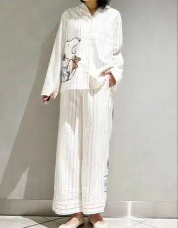 젤라또피케 오리지널 아트 레인보우 스트라이프 플란넬 셔츠 & 롱 팬츠