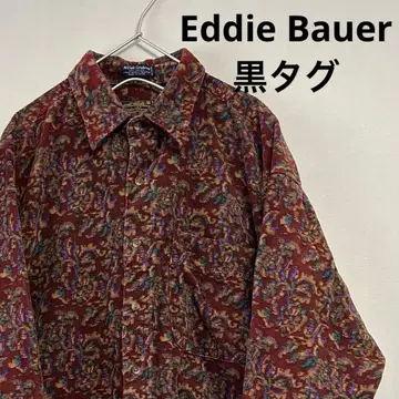 새상품급 80s 90s Eddie Bauer 긴팔 코듀로이 셔츠 블랙 택