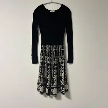 야마다야 bouchon 부숑 니트 리브 원피스 꽃무늬 일본제