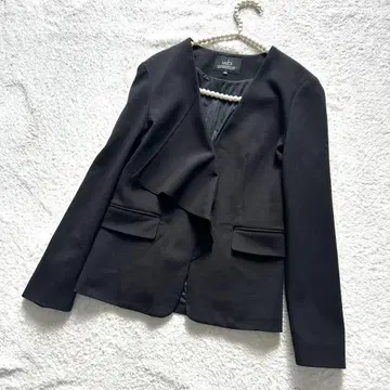 wb 더블비 노카라 자켓 40 블랙 모가 비기