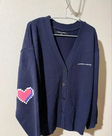 txt 공식 네이비 가디건 하트 자수