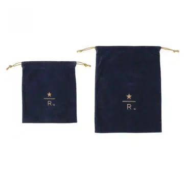 스타벅스 리저브 드로우 스트링 파우치 네이비 L & S