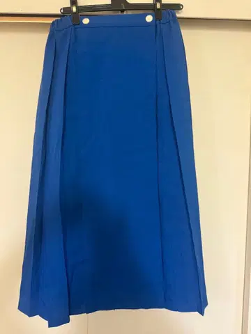 한국 브랜드 F15ty 파란색 롱 플리츠 스커트