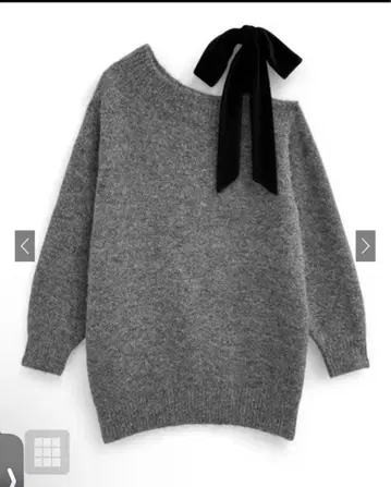 GRL 원숄더 벨로아 리본 니트 미니 원피스[dr796]