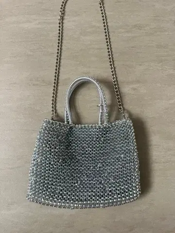 실버 비즈 2way 파티 백