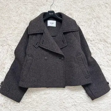 23AW 슬로브 이에나 트위드 본딩 숏코트 브라운 S