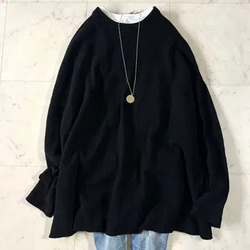 인기 이에나 울 캐시미어 와이드 크루넥 풀오버 루즈핏