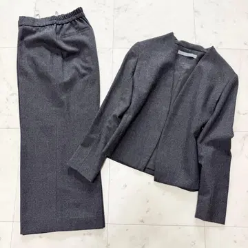 [ theory luxe ] 띠어리 수트 셋업 와이드 팬츠 노카라