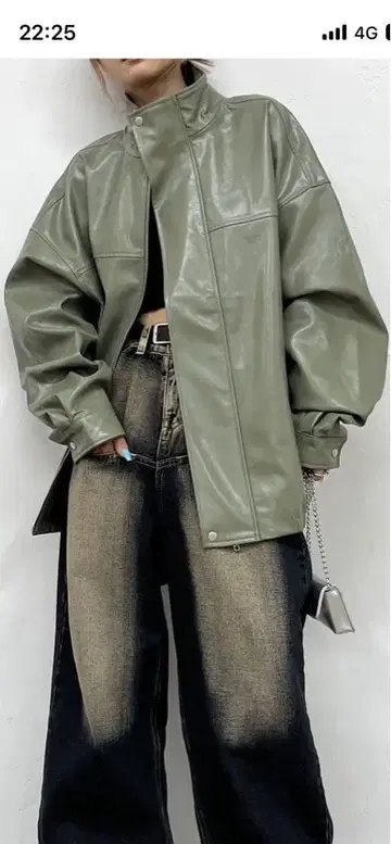 WHO'S WHO gallerx 인조 가죽 빅 블루종