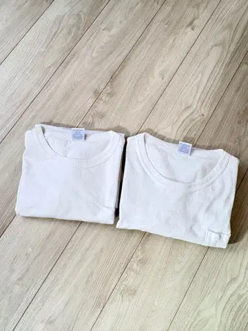 챔피온 2매 세트 T1011 화이트 긴팔T셔츠 USA제 L사이즈