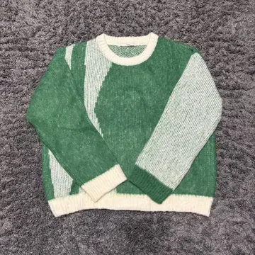 NUGU 클러치 알파카 아트 워크 브러쉬 니트 새상품급