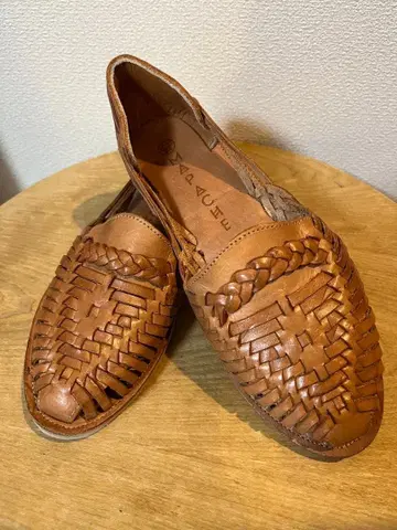 MAPACHE 브라운 가죽 플랫슈즈 38