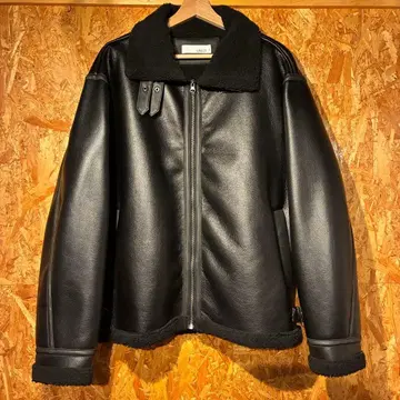 무스탕 가죽 보아 자켓 블랙