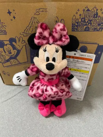 새상품 디즈니 봉제 인형 참 미니 레오파드 무늬 핑크