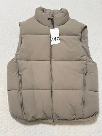 ZARA 베이지 다운 베스트 퍼프 베스트 M 사이즈