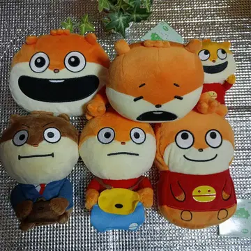 오렌지 컬러 쥐 봉제 인형 6개 세트