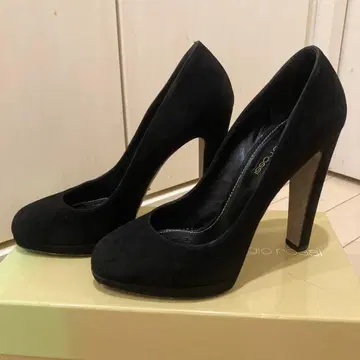 세르지오로시 블랙 스웨이드 하이힐 38 24.5