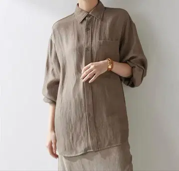 Whim Gazette 트윌 안료 염색 오버 셔츠