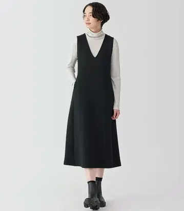 무인양품 이중 맨투맨 오버롤 스커트 XL 완판템