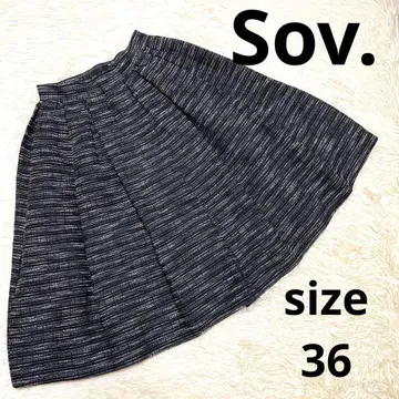 새상품급 Sov. 소브 플레어 스커트 트위드 일본제