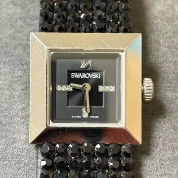 CI918 스와로브스키 손목시계 스퀘어 크리스탈 쿼츠 블랙