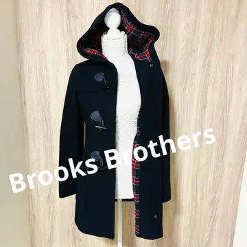 미사용급 Brooks Brothers 체크 무늬 더플 코트