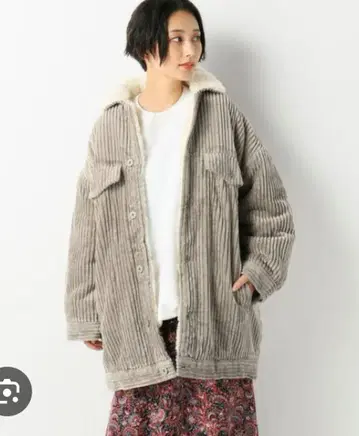 저널 스탠다드 코듀로이 보아 빅 블루종 내 보아