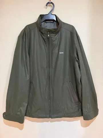 CROCODILE 크로커다일 남성용 파이핑 인조 가죽 블루종 L 카키