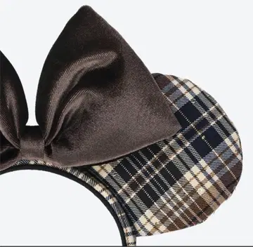체크 무늬 리본 머리띠
