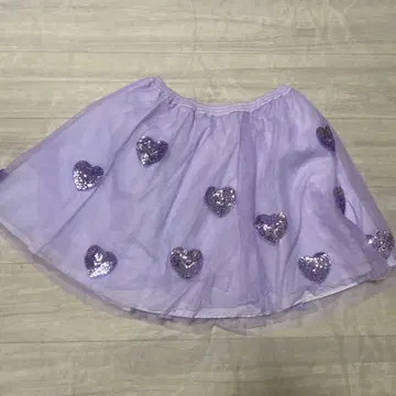 캔디 스트리퍼 라벤더 하트 스팽글 스커트