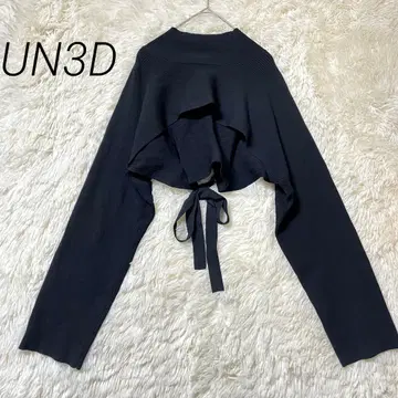 새상품급 UN3D. 백 벨트 숏 니트 블랙 Free