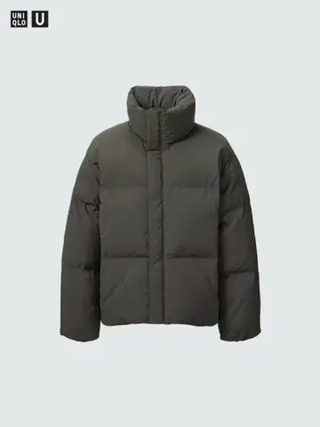 새상품급 유니클로 U 패디드 볼륨 자켓 올리브 XS