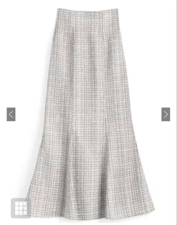 라메 체크 트위드 머메이드 스커트