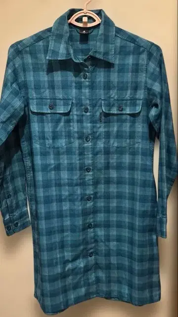 몽벨 셔츠 원피스 XS 사이즈 체크 긴팔