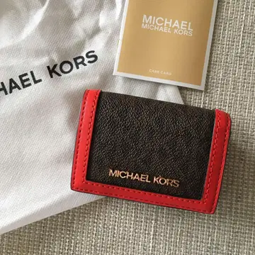 새상품 마이클코어스 MICHEAL KORS 3단 폴더형 지갑 브라운 레드