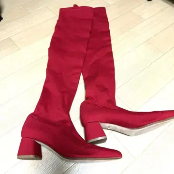 TSURU By MARIKO OIKAWA 레드 니하이 부츠 37